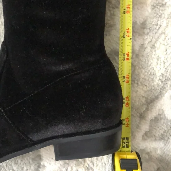 New MARC FISHER Black Velvet Over the Knee Boots - Picture 10 of 14